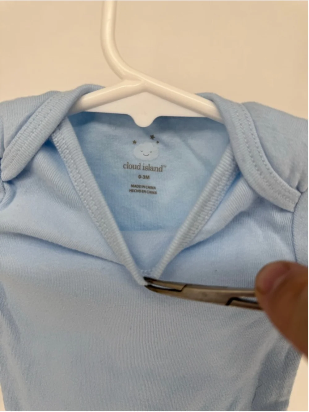 Baby Cloud Island Blue Bodysuit 0-3 Months
